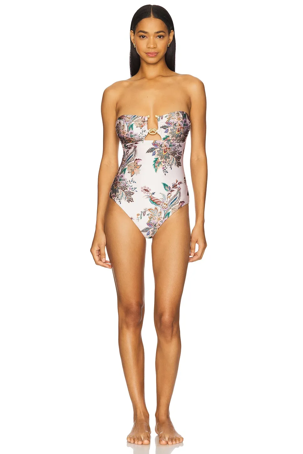 Zimmermann one-piece swimsuit in a hand-painted print.
